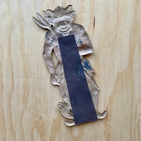 Krampus Devil Antique German Cardboard Embossed Die Cut Halloween Decoration - Picture 3 of 6